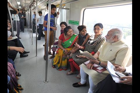 The Delhi metro Line 6 extension runs from Badarpur to the satellite city of Faridabad.